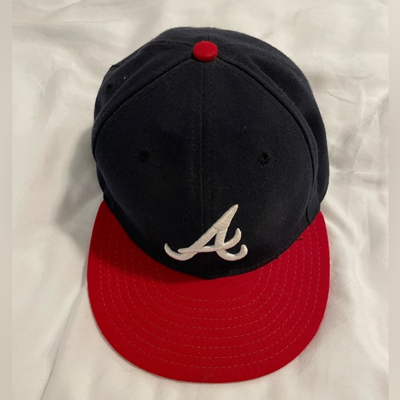 New Era Other - New Era Atlanta Braves Fitted Hat - Navy/Red Braves Hat